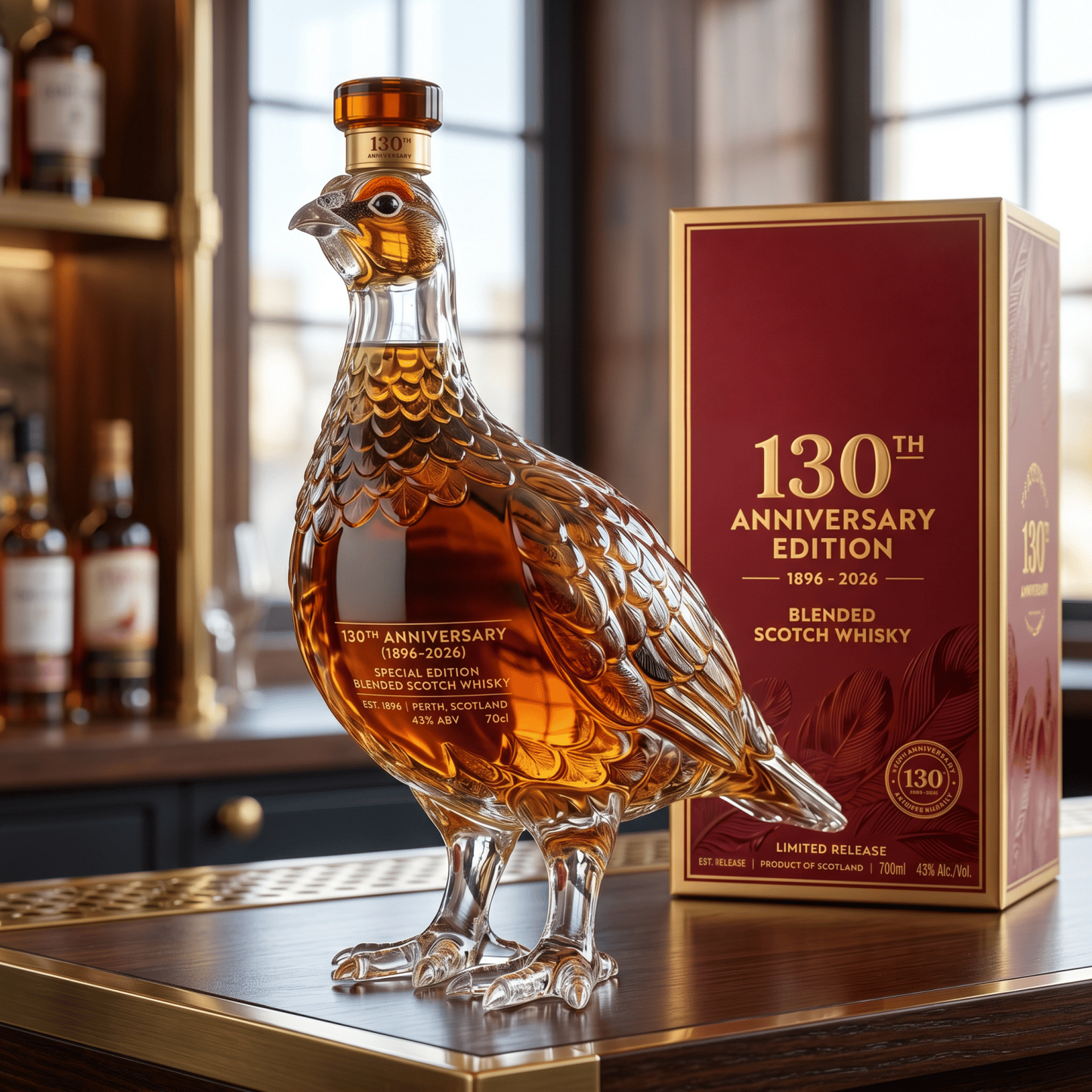 130th Anniversary Edition Blended Scotch Whisky Bottle&Glass