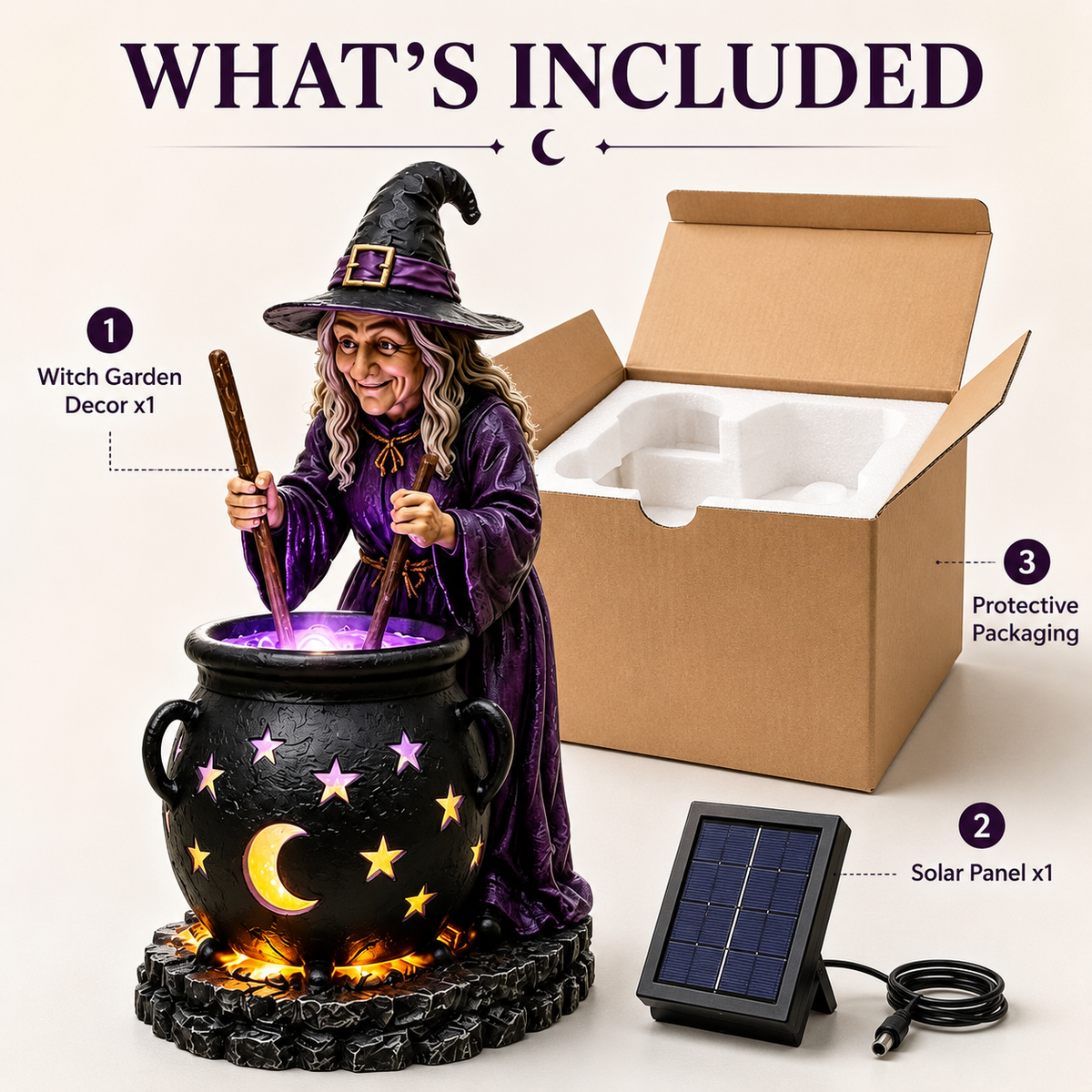 🥳2026 HOT SALE🪄Halloween Witch Glowing Cauldron Solar Light