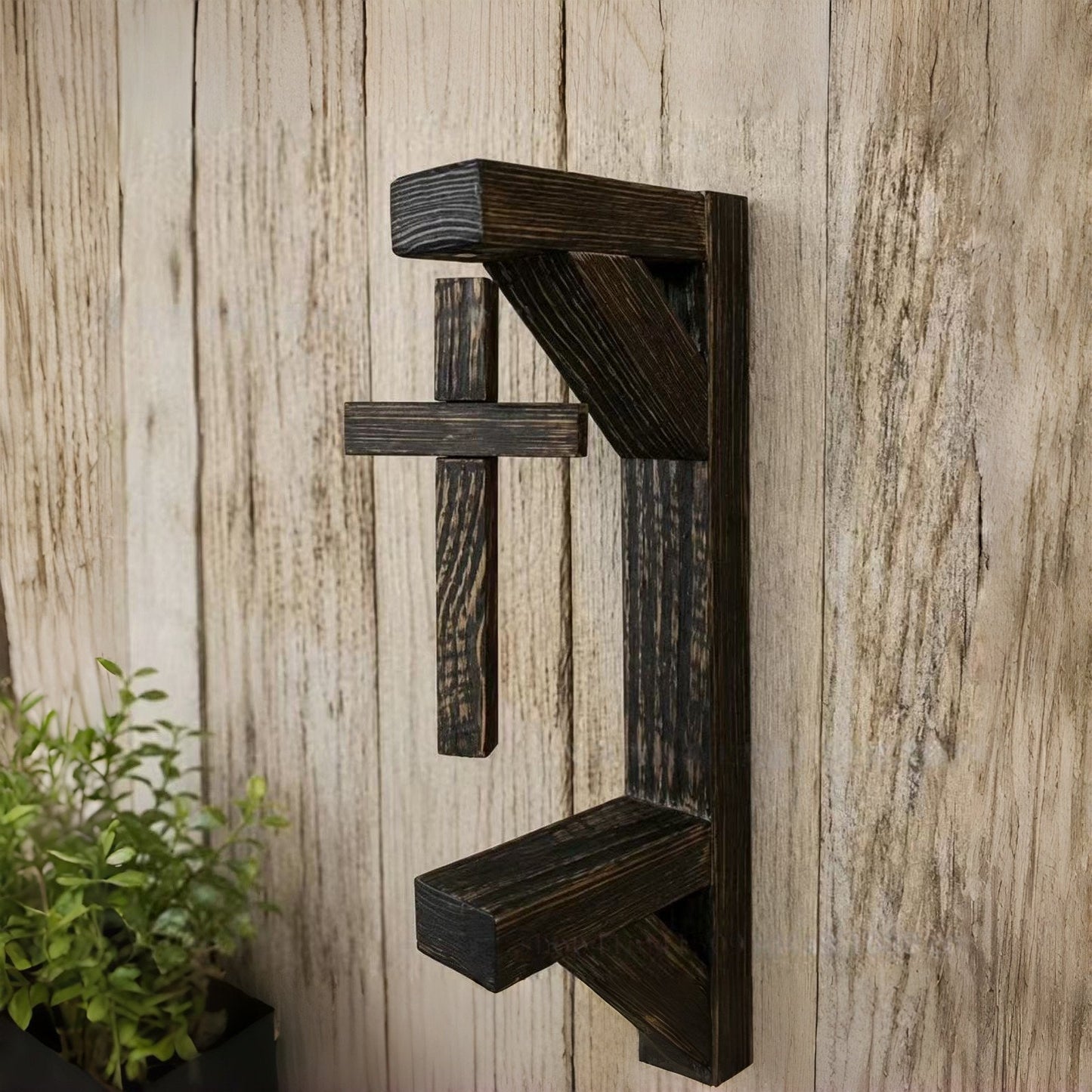 ✨ Limited-Time 49% OFF | Rustic Cross Wall Shelf ✝️ Wooden Floating Shelf for Faith-Inspired Decor