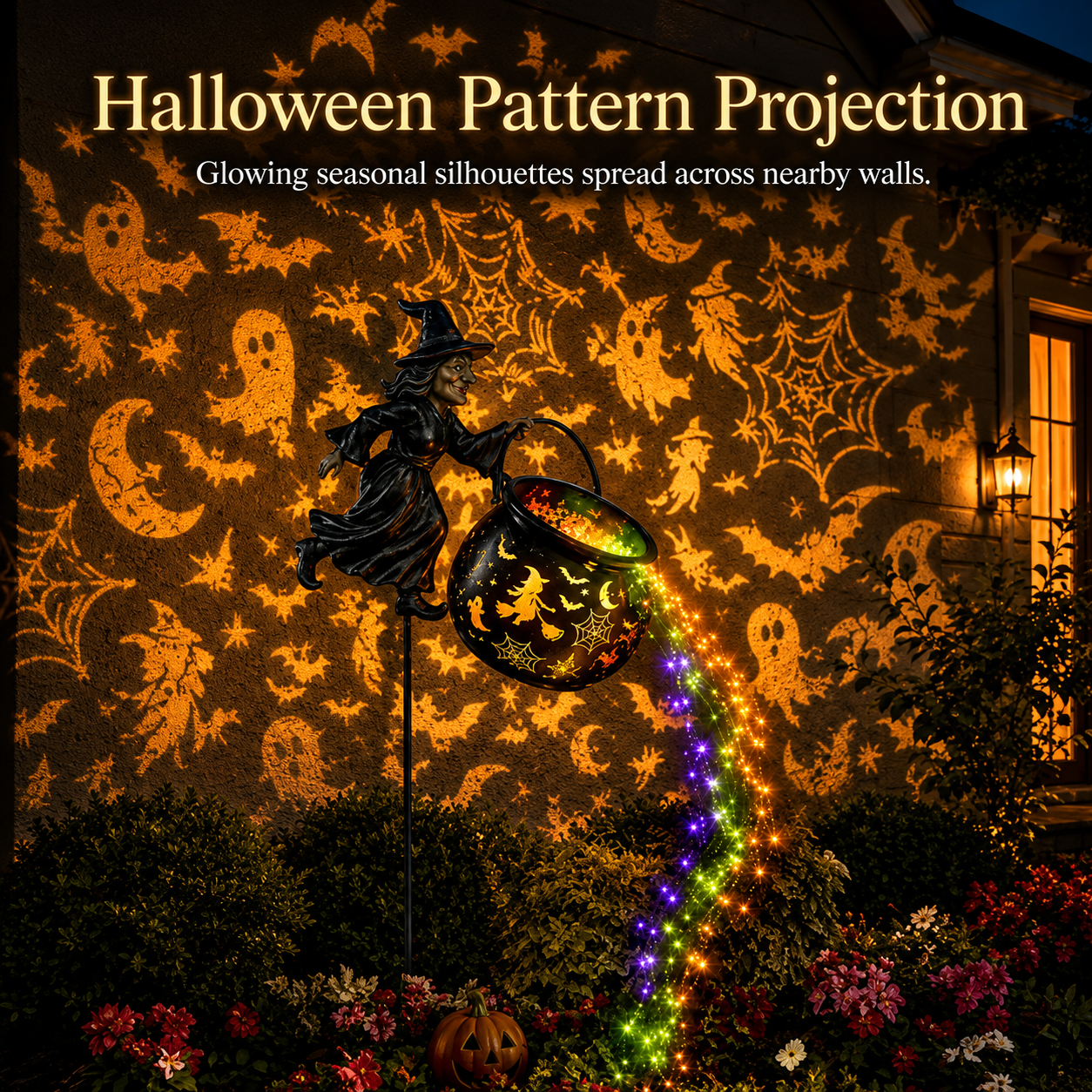 đToday 50% OFFđHalloween Witch Cauldron Garden Lamp