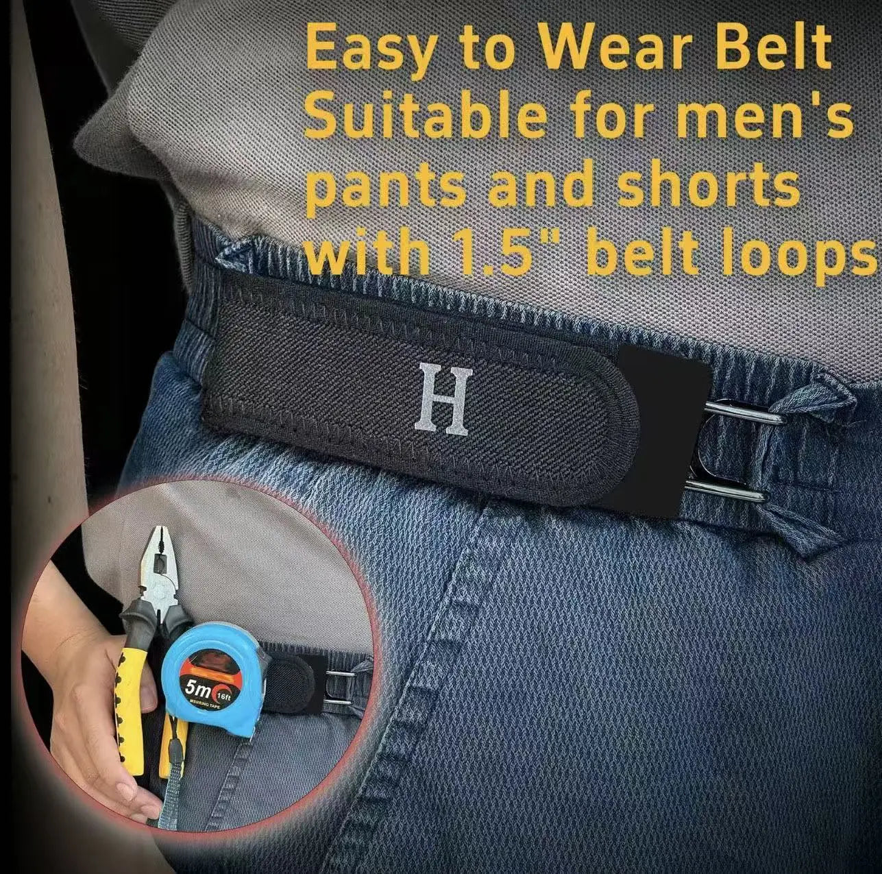 Tactical Elastic Waistband Belt — No-Buckle Velcro Closure, Unisex