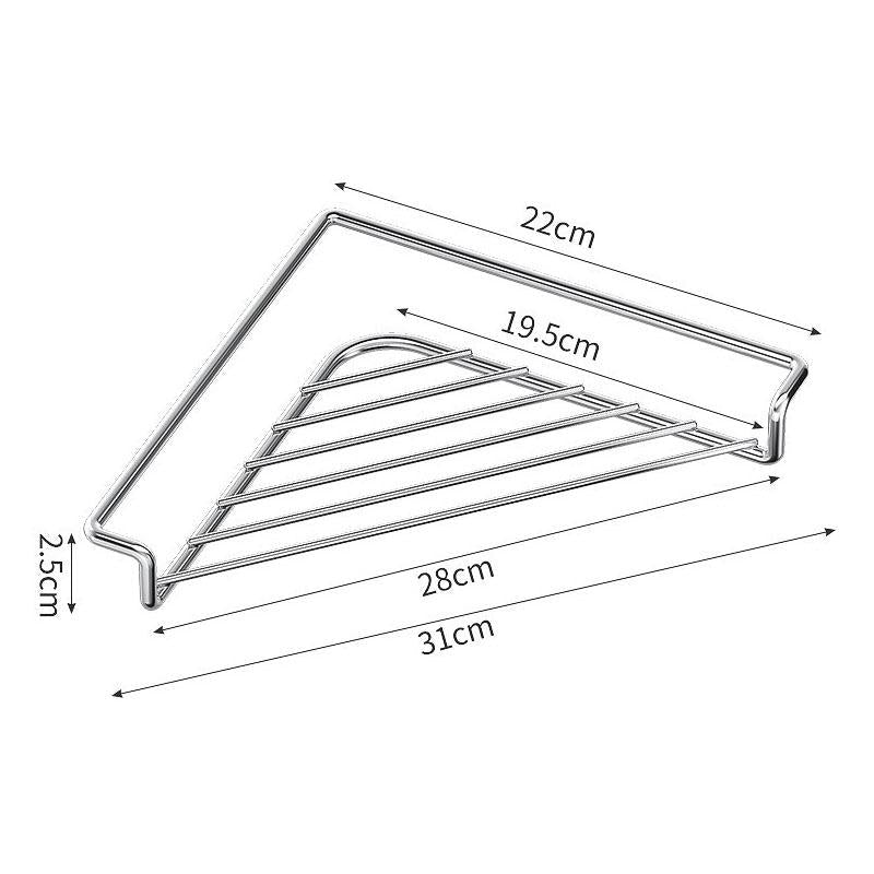 2PCS Stainless Steel Corner Sink Shelf with Triangular Open Wire Rack Design, Drainage and Raised SideāØ