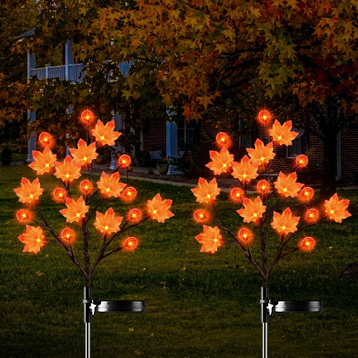 ๐ฅ๐ Pumpkin Solar Stake Lights โ Halloween Outdoor Yard Decor