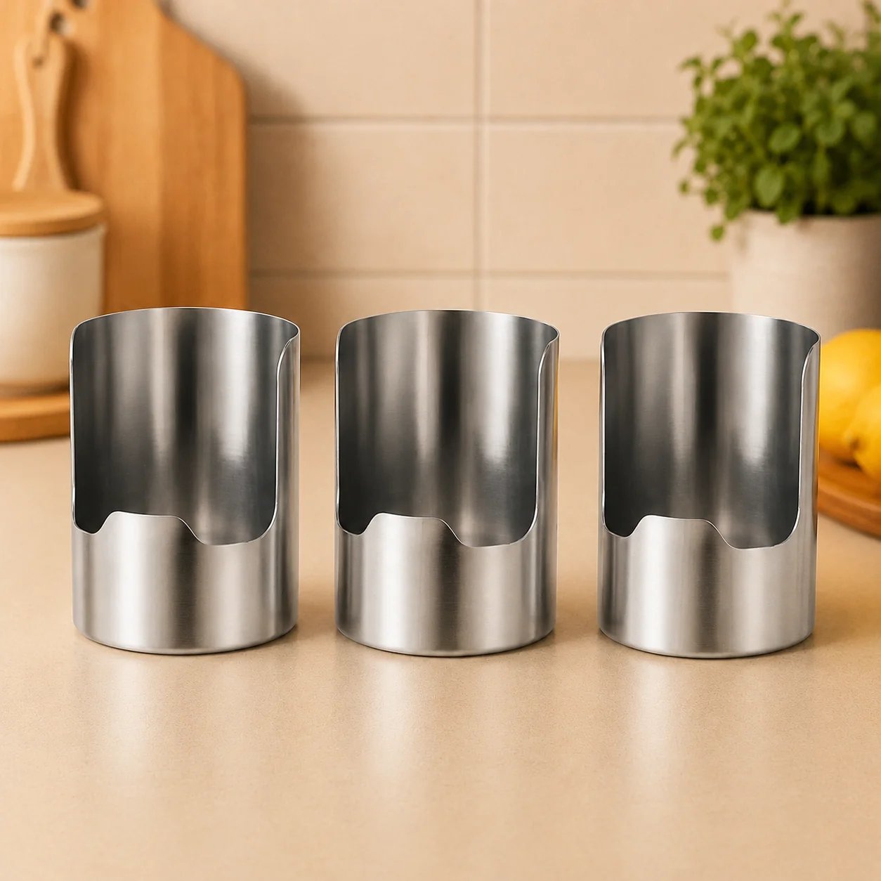 ✨LAST DAY 49% OFF 🍴Stainless Steel Utensil Organizer | Keep Your Kitchen Counter Clean & Stylish