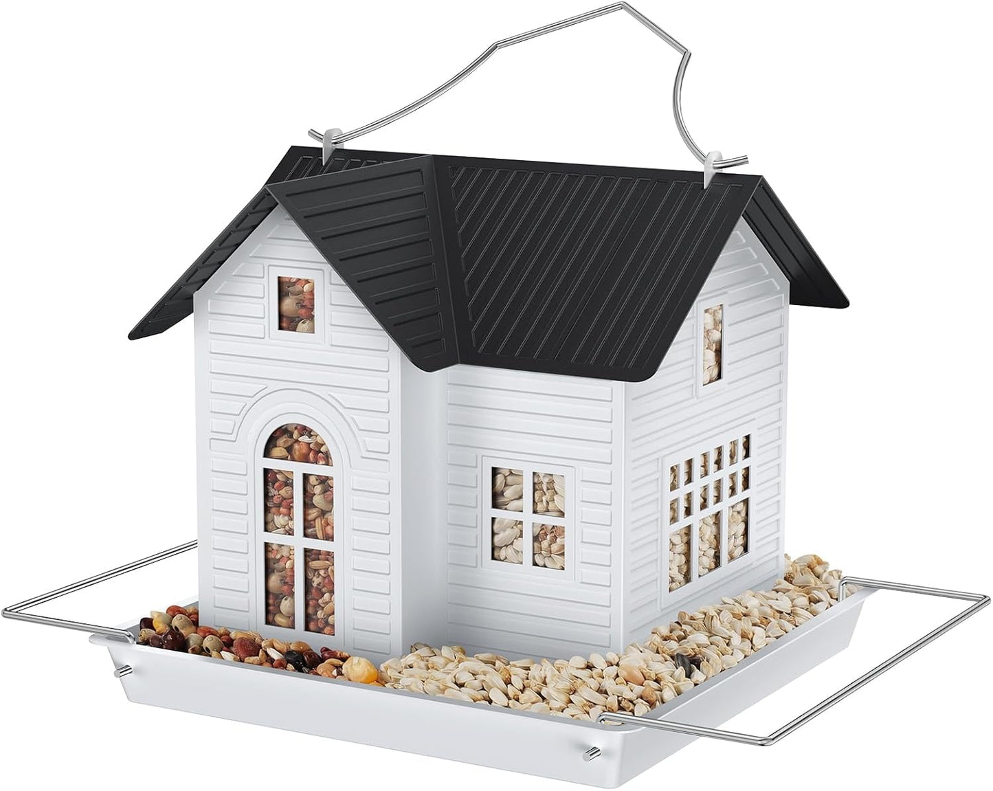🎁 Last Day 60% OFF - 🏠Solar‐Powered Hanging Bird Feeder with Glow – Sturdy Metal Hopper Design🌙🐦