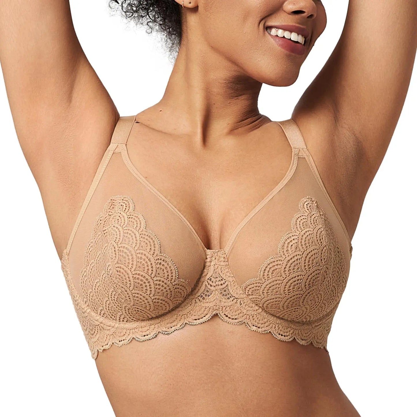 HSIA Mermaid Scales Unlined Minimizer Bra – Full Coverage Support for Fuller Busts-A0014