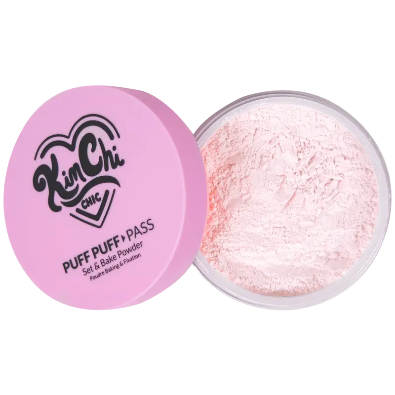 KimChi Chic Puff Puff Pass Set & Bake Powder 24g | Rice Powder & Vitamin-E | Lightweight Translucent Setting Powder | 10 Shades