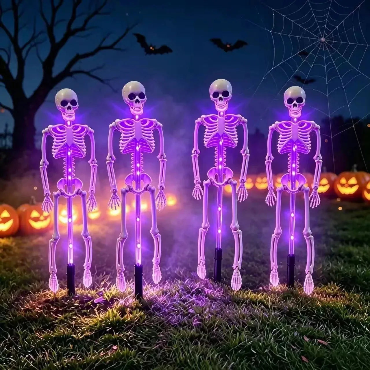 ππ Solar Skull Garden Stake Light