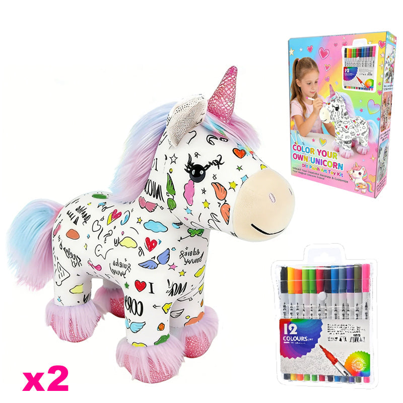 🌈DIY Color-In Unicorn Plush Toy Kit