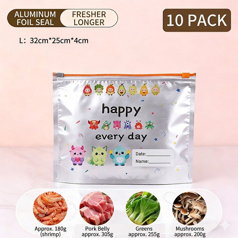 Reusable Aluminum Foil Sealable Storage Bags (10-Pieces)