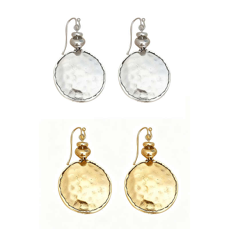 š«Vintage Hammered Metal Drop Earringsā Lightweight Geometric Statement Jewellery āØ