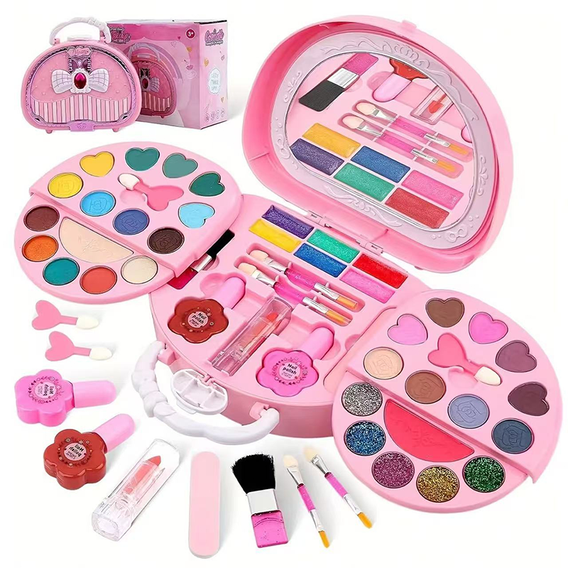 π 2026 Sale β Over 26,000 Sold!π Kids Washable Makeup Toy Set with Portable Pink Handbag π