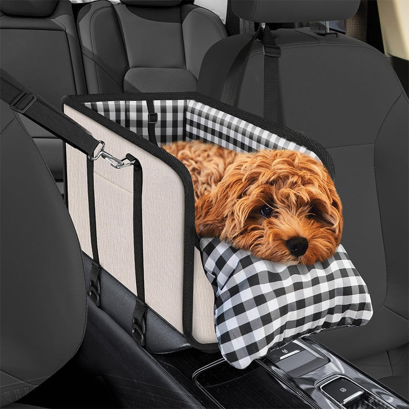 ๐ถ50% OFF NOW!๐ Secure Travel Pet Booster โ Portable Dog Car Seat Booster, Safety Harness Included Soft Padded Pet Travel Carrier for Small & Medium Dogs