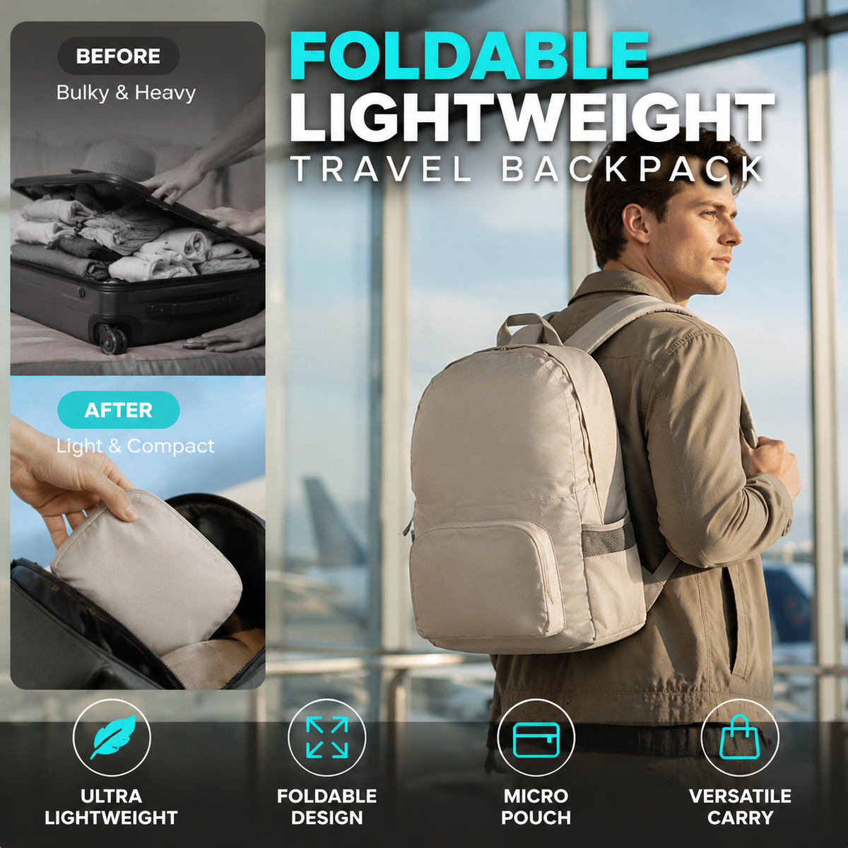 Foldable Lightweight Travel Backpack