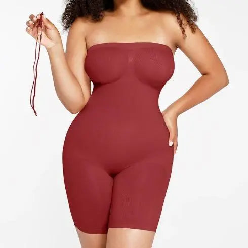 FeelinGirl Strapless Shapewear Bodysuit – Seamless Tummy Control Shaping Shortie-A0013