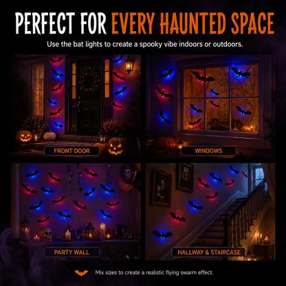 Lighted 3D Flying Bat Halloween Wall Decorations