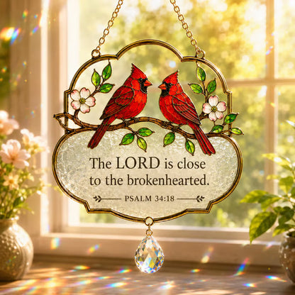 🎵 Psalm 89:1 Songbird Window Suncatcher | Stained-Glass Style Faith Decor with Colorful Birds & Scripture 🕊️✨