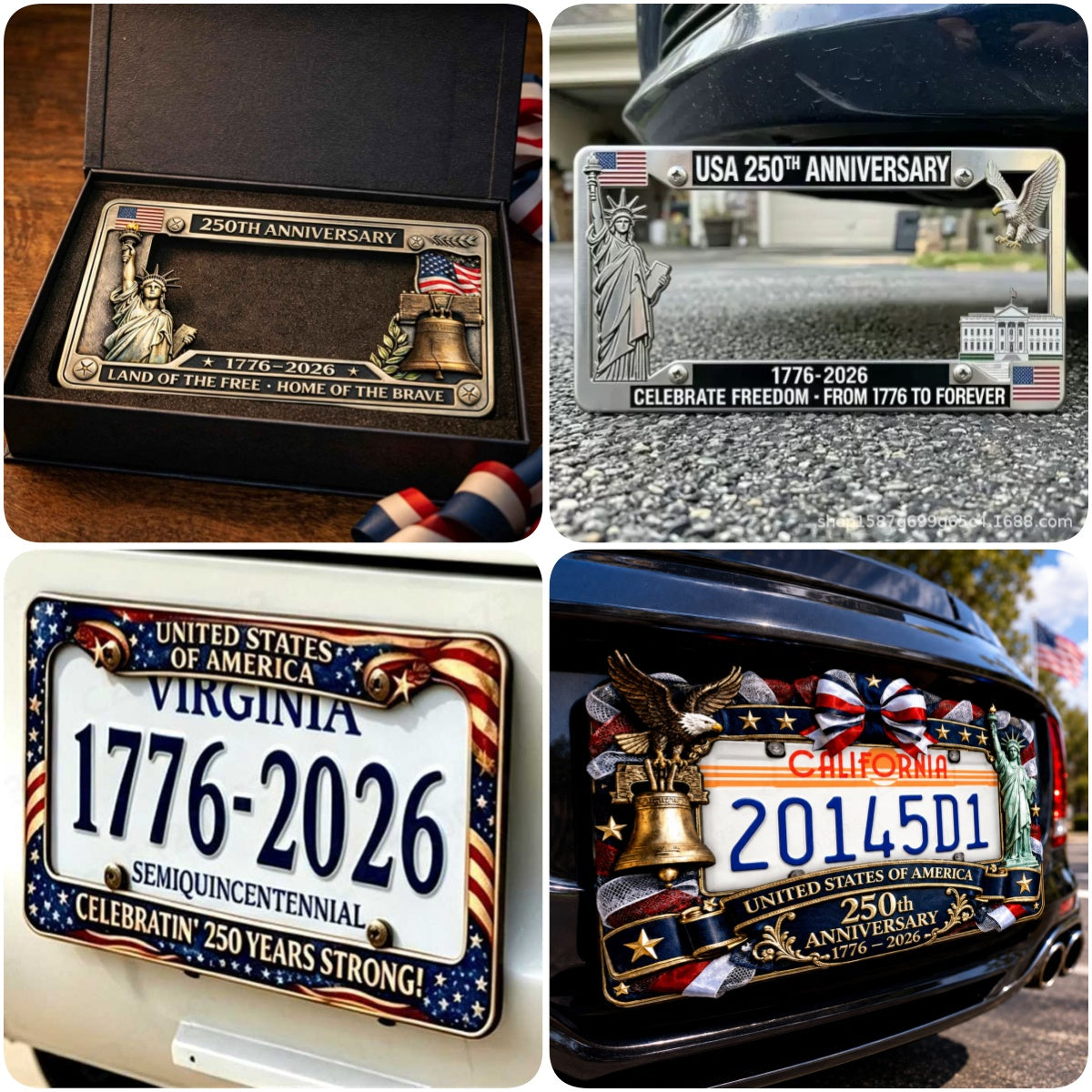 🔥 49% OFF Today Only 🗽🇺🇸 250th Anniversary Commemorative License Plate Frame(Screws included)🚗