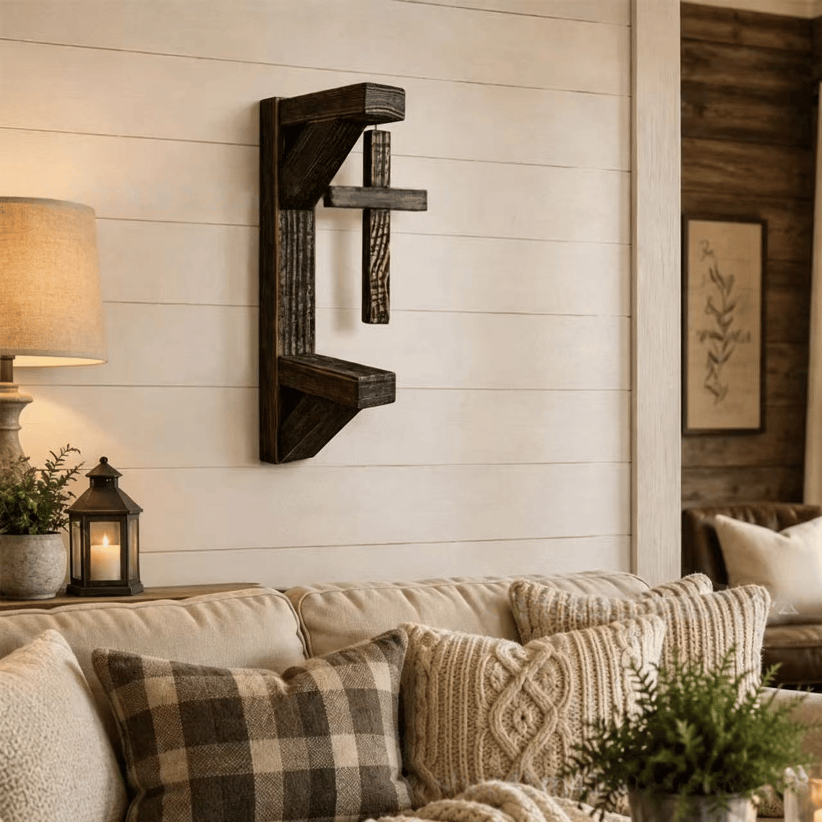 ✨ Limited-Time 49% OFF | Rustic Cross Wall Shelf ✝️ Wooden Floating Shelf for Faith-Inspired Decor
