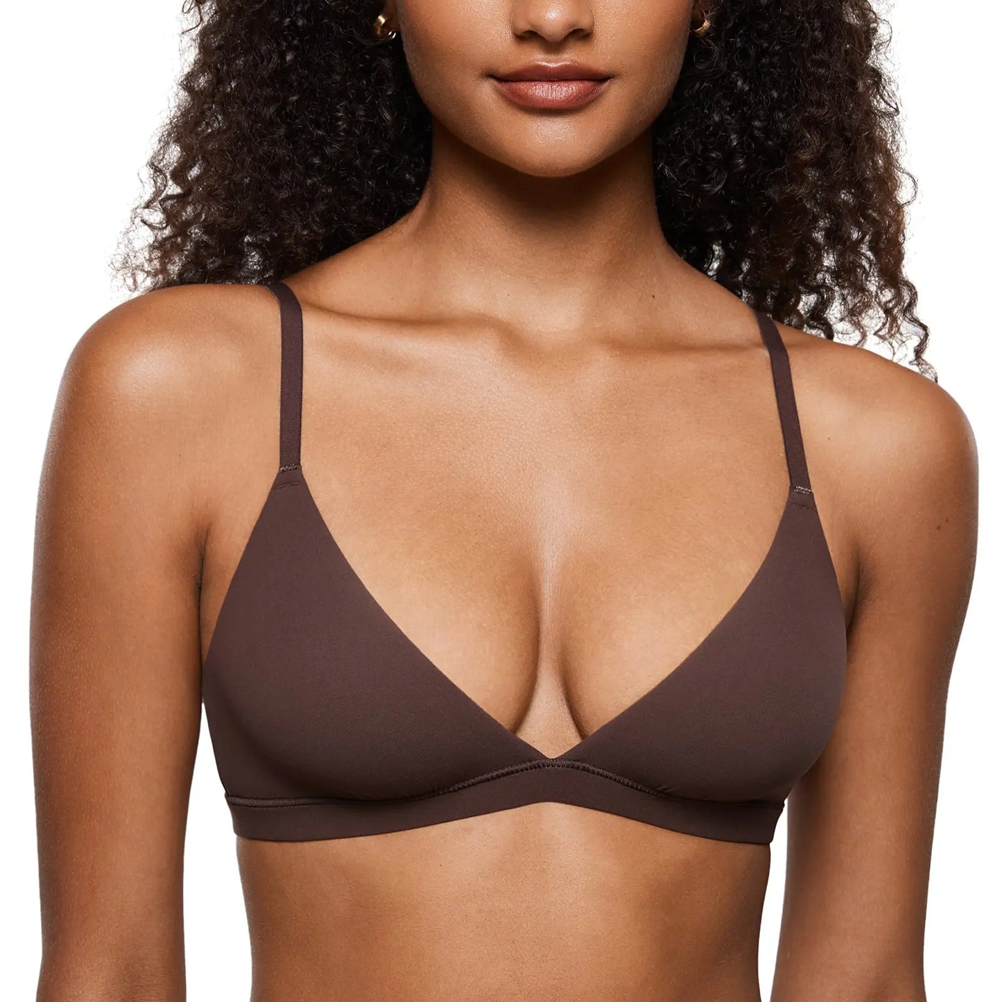INLYRIC Triangle Bralette – Unlined Plunge Seamless Bra, No Underwire-A0020