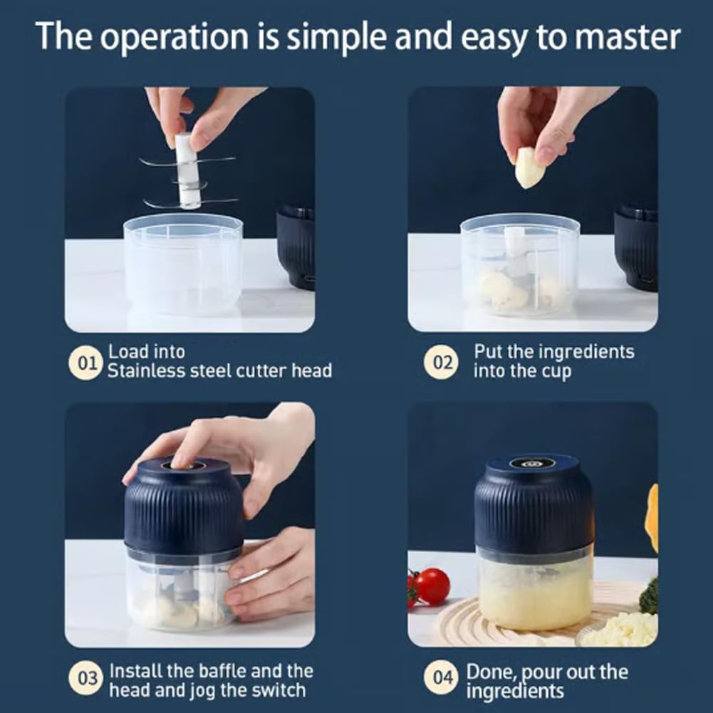 🔥Ends Today 50% OFF🧴 Electric Garlic Chopper, Mini Portable Veggie Cutter