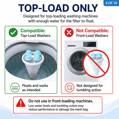 🧺 BUY 1 GET 1 FREE! 🧼 - 👚Floating Lint & Hair CatcherCatches Hair & Lint, Reusable & Protects Washing Machine/Drain 🚿