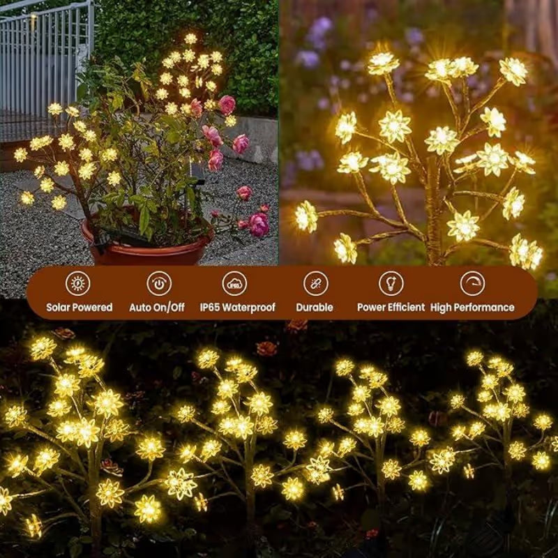 ⚡Outdoor Waterproof Cherry Blossom  Multicolor Solar Garden Lights🌸