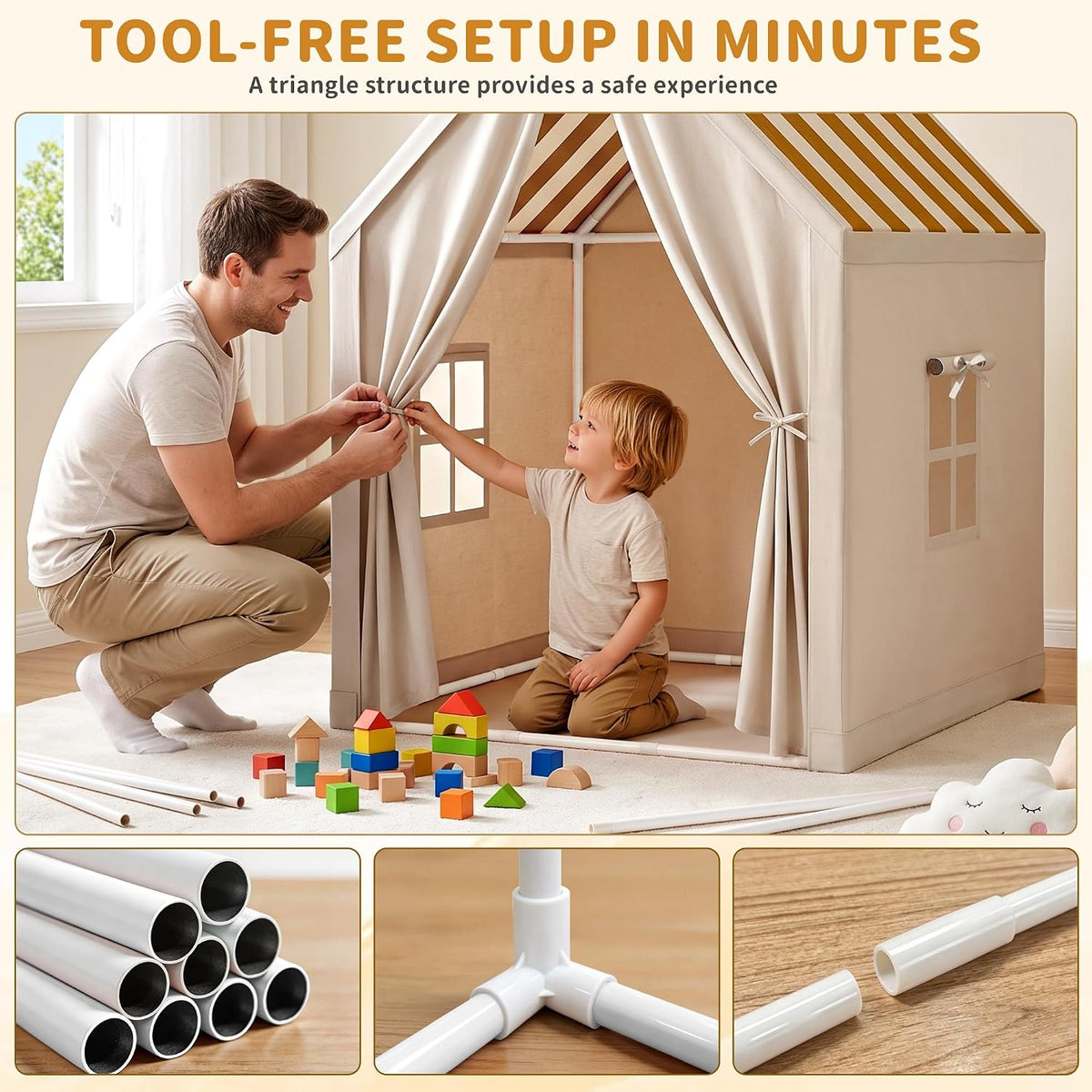 Kids Play Tent, Indoor Toddler Play Tents for Kids, Tent Playhouse