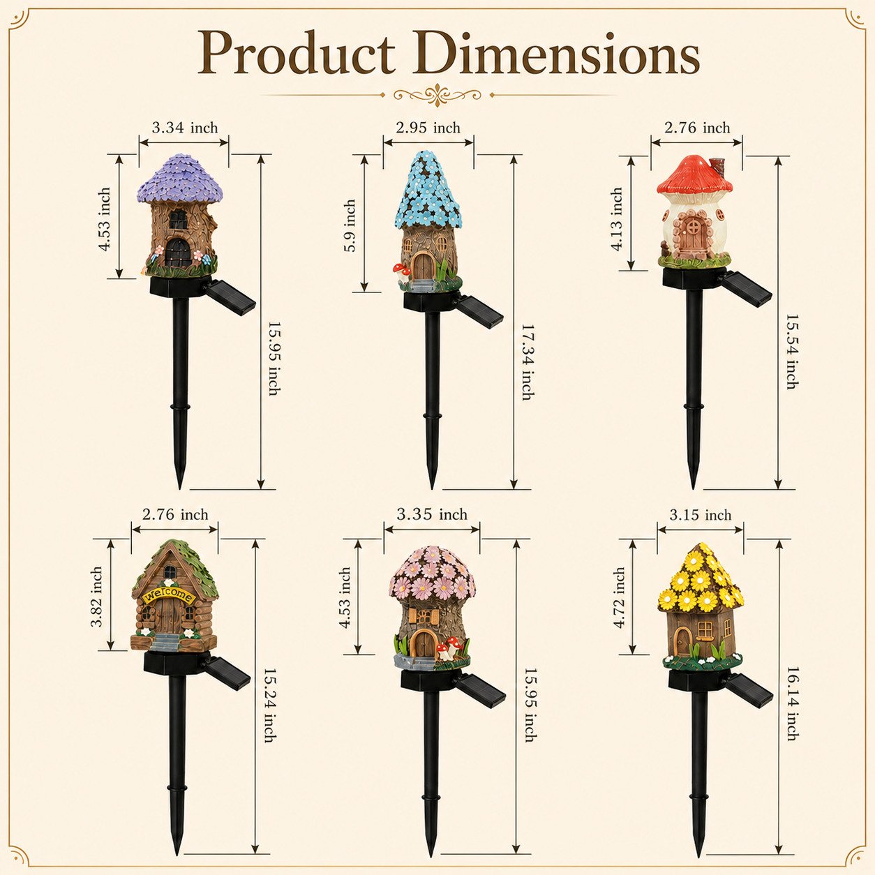 Solar Fairy-Tale Mushroom Cottage Garden Light
