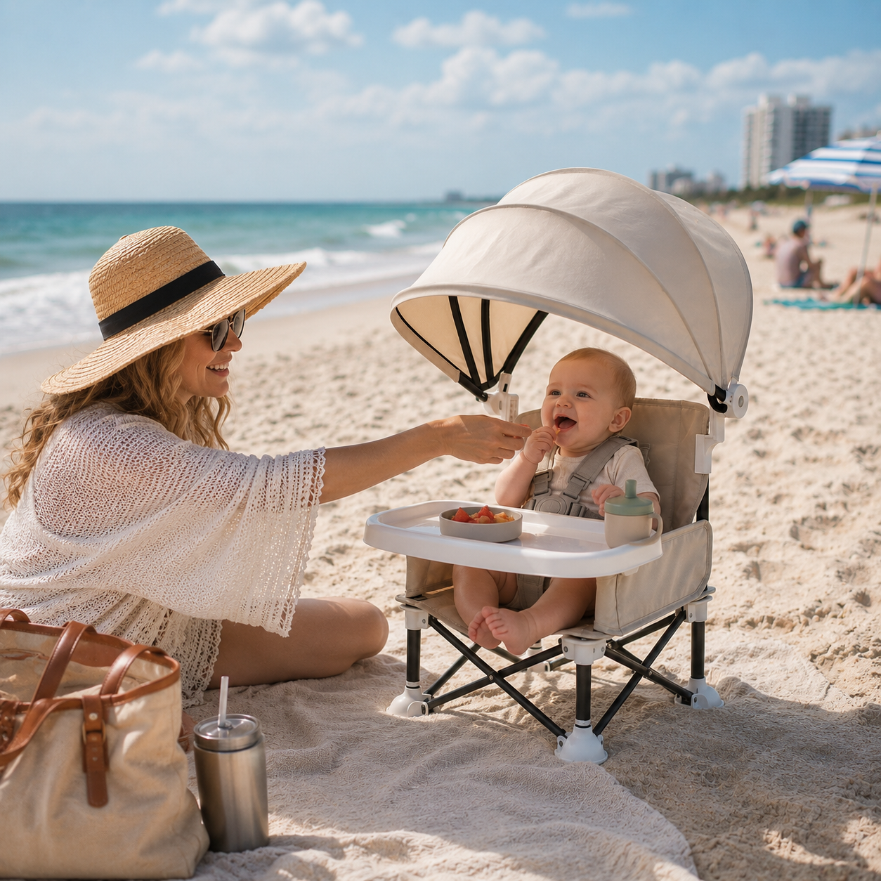 ✈️ Portable Baby High Chair with Safety Harness | Fold, Carry & Feed Anywhere