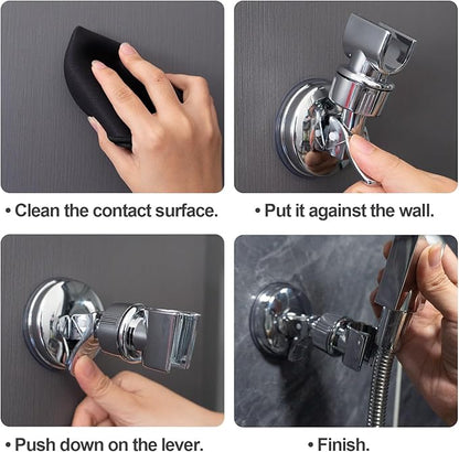 🚿2pcs Adjustable Shower Head Holders Removable Suction Cup Shower Head Bracket No Drill Shower Head Bracket
