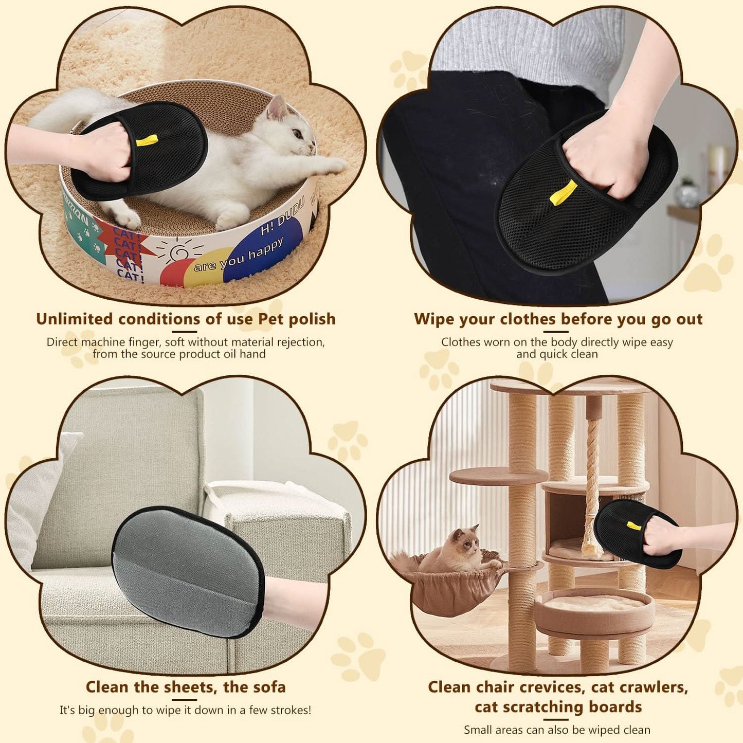 🔥Latest Technology🔥🐾🧤 Pet Hair Remover Electrostatic Gloves – Double-Sided Efficient, Soft Silicone & Washable Reusable (Versatile Home+Car)!