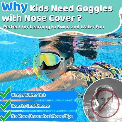 🏊‍♀️Summer Sale is ON! Up to 60% OFF🔥-HD children's large frame waterproof and anti-fog swimming goggles