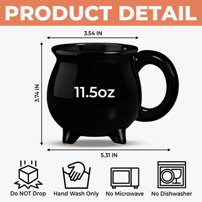 🔥HOT SALE🔥Custom Witch Cauldron Coffee Mug - Personalized Halloween Witchy Gifts For Besties, Sisters, BFF, Family, Yourself - Witching You A Wicked Brew