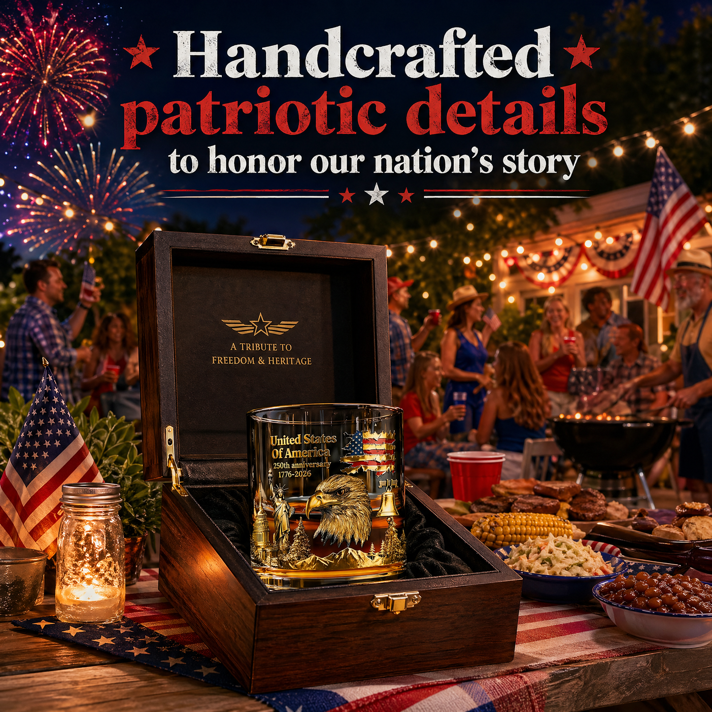 🏆 66K+ Sold ⚡ 250th Anniversary Patriotic Whiskey Glass (1776–2026) 🎁