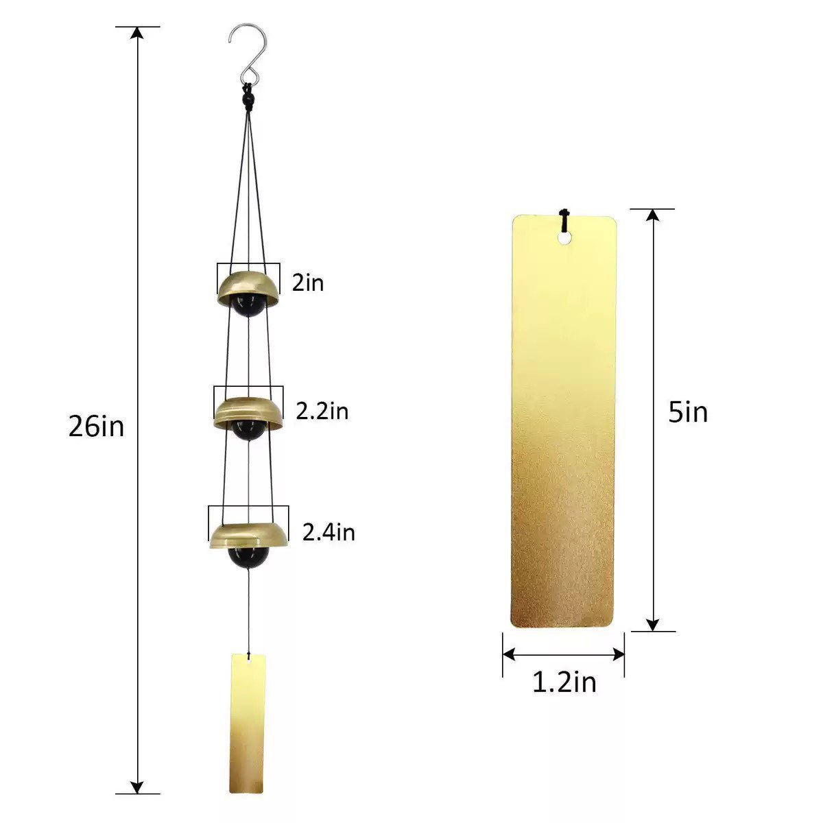 🏡 35" Brass Wind Chimes – Create a Peaceful Outdoor Retreat