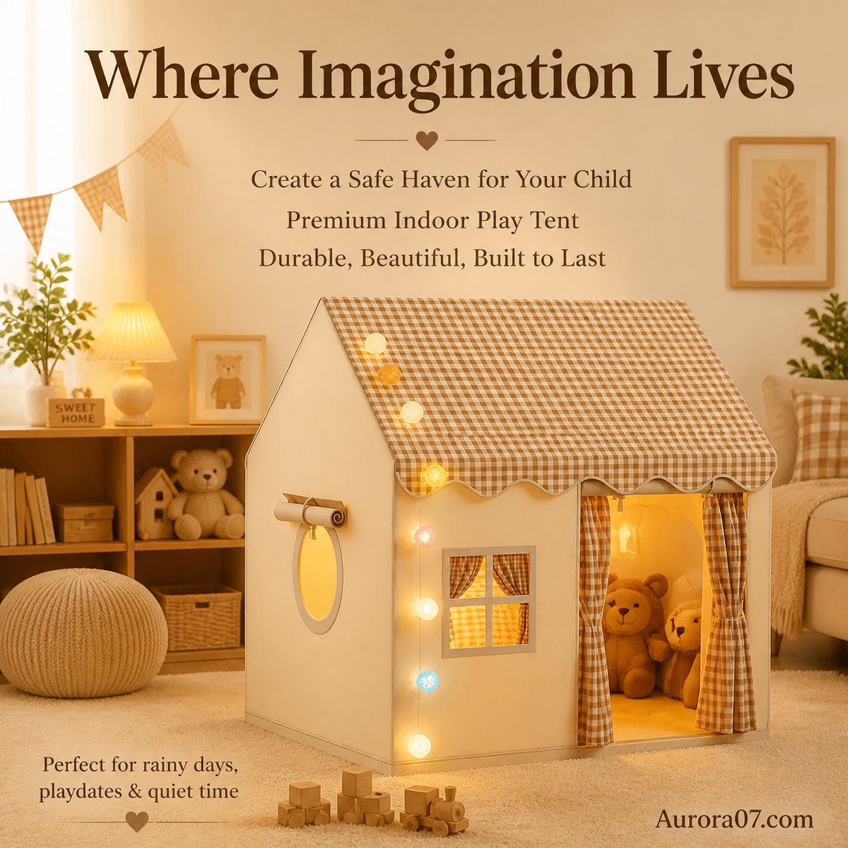 🏰 50% OFF NOW! ⏰ Children's Play Tent Castle – Spacious & easy to set up – Breathable fabric, perfect for indoor or outdoor fun – encourages imaginative play ✨🧸