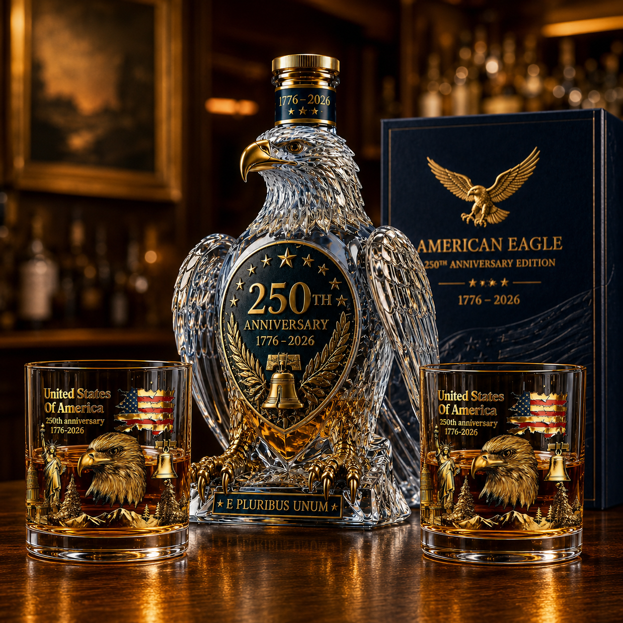 🏆Flash Sale✨🇺🇸 250th Anniversary Eagle Whiskey Bottle🦅 Celebrate 250 Years of American Pride