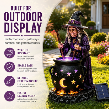 🥳2026 HOT SALE🪄Halloween Witch Glowing Cauldron Solar Light