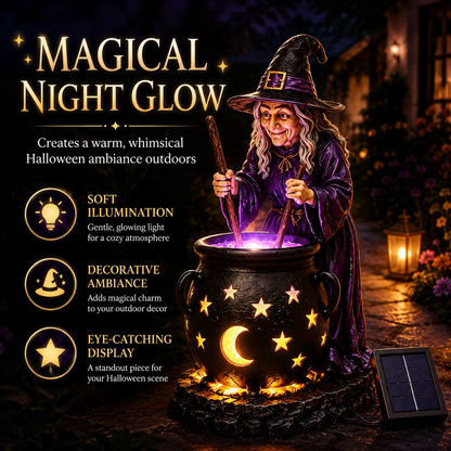 🥳2026 HOT SALE🪄Halloween Witch Glowing Cauldron Solar Light