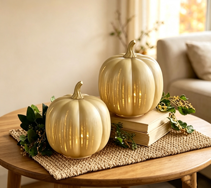 🎃 Light-Up Starry Night Pumpkin – Elegant Fall & Thanksgiving Decor ✨