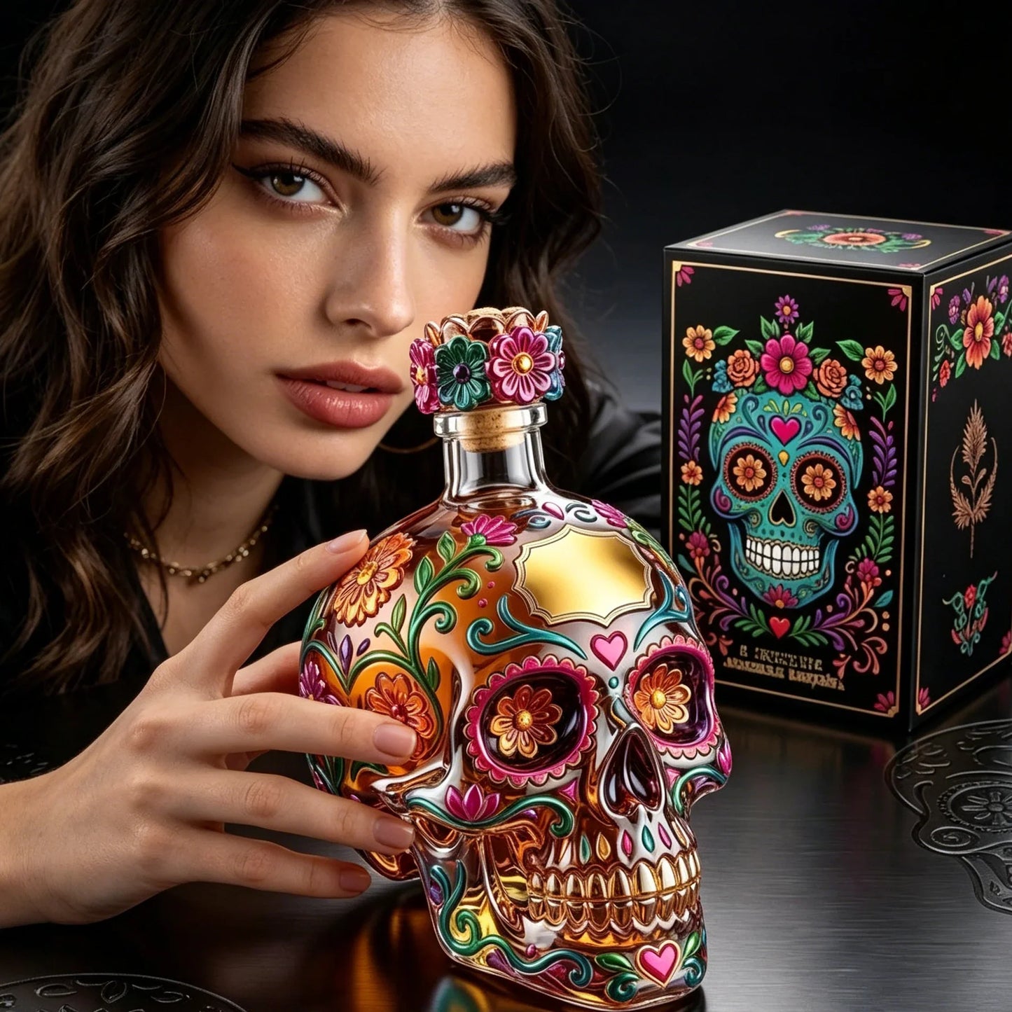 🔥🔥 Father's Day Special:🥃Limited Edition Skull Glass Wine Bottle Bar Ornament