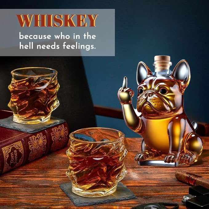 🐶 Decorative Whiskey Decanter | Creative French Bulldog Design