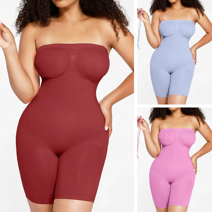 FeelinGirl Strapless Shapewear Bodysuit – Seamless Tummy Control Shaping Shortie-A0013