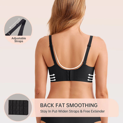 OEAK Deep V Wireless Bra – Seamless Push-Up Bralette, No Underwire-A0017