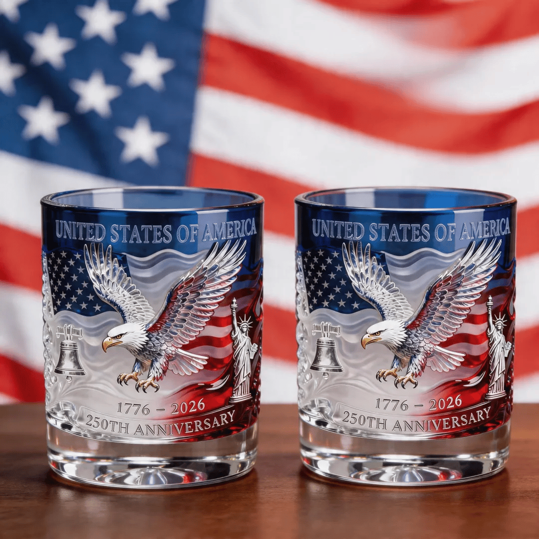 🦅 USA 250th Anniversary Commemorative Glass (1776–2026)