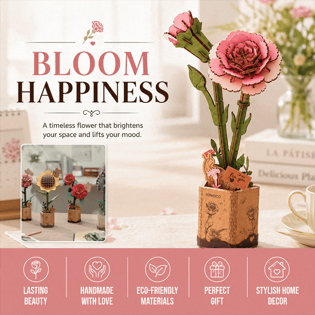 3D Wooden Flower Puzzle -BUY 1 GET 1 FREE