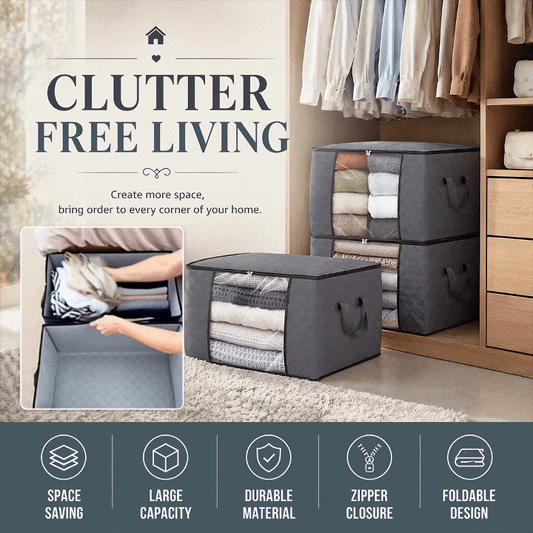 90L Clothes Storage Bags Clothing Organizers with Reinforced Handles