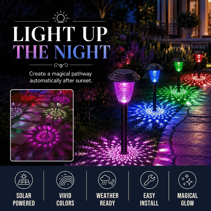 Rainbow Solar Projection Garden Lights – 2 Pack