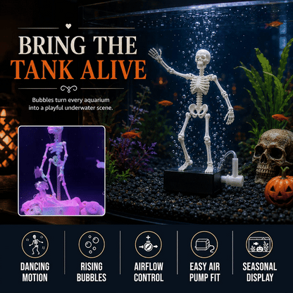 Air-Powered Dancing Skeleton Aquarium Ornament